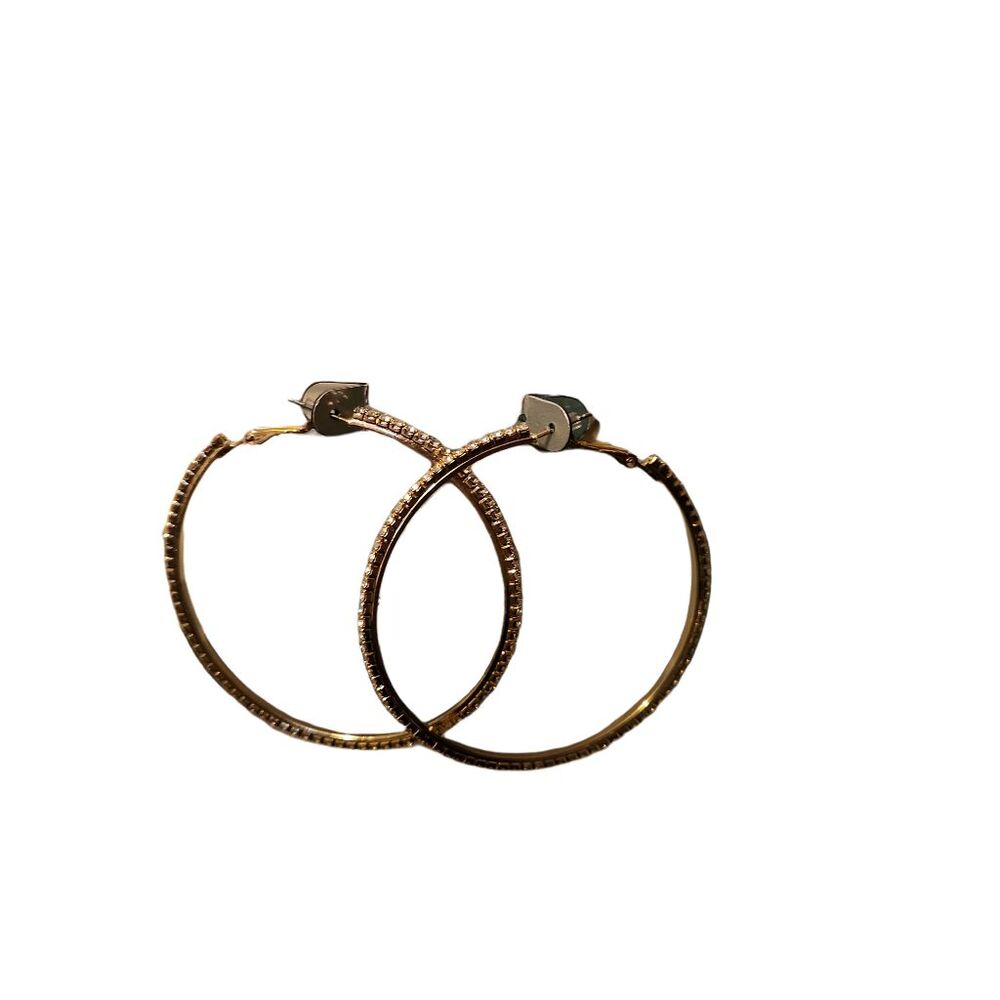 INC Cubic Zirconia Hoop Gold Earrings